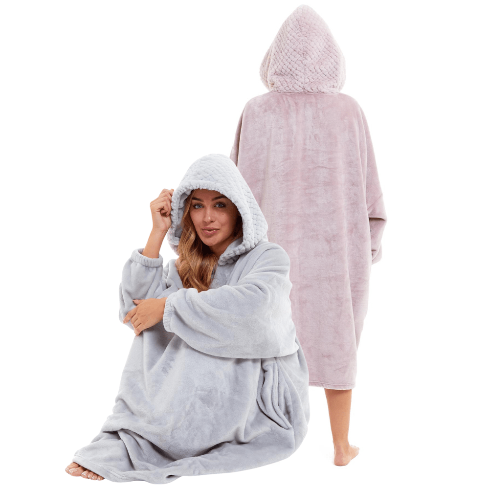 Oversized Women s Plush Hooded Poncho Blanket with Ultra Soft Fur Hood OLIVIA ROCCO