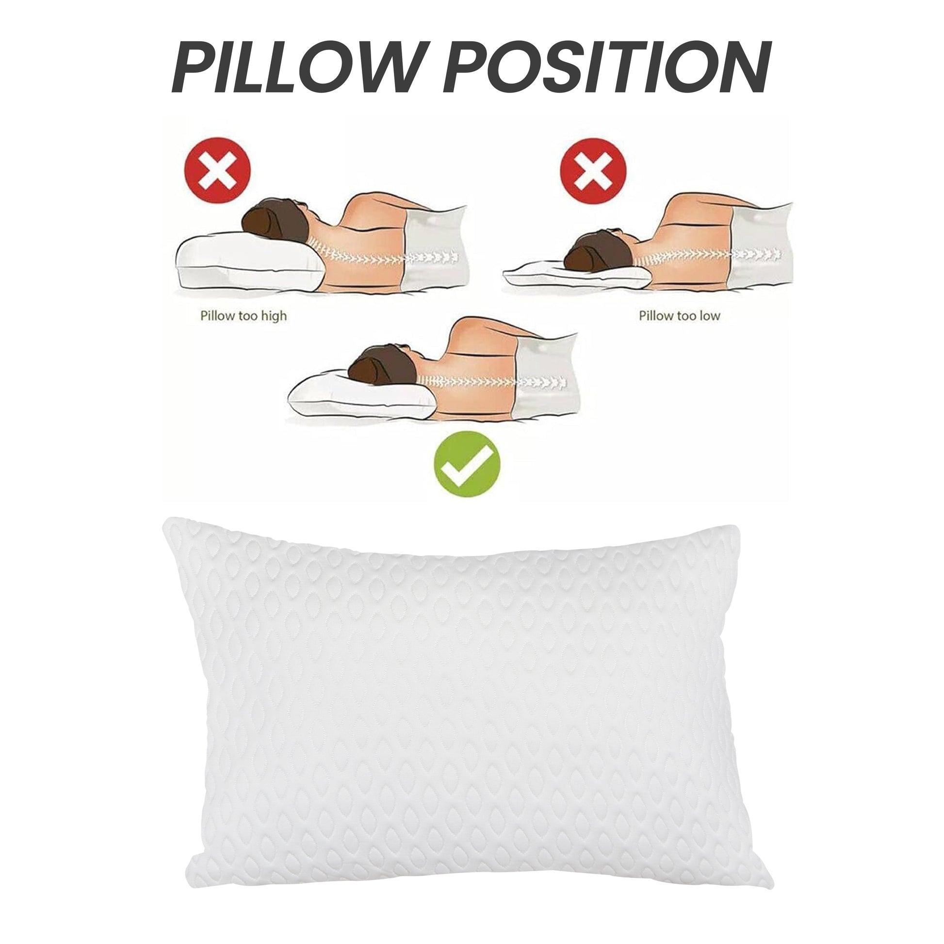 Air Flow Pillow Hotel Quality Anti-Snore Side Sleeper Prevents Overheating Neck & Back Support Quick Rebound by OLIVIA ROCCO 50x70x5cm OLIVIA ROCCO Pillows