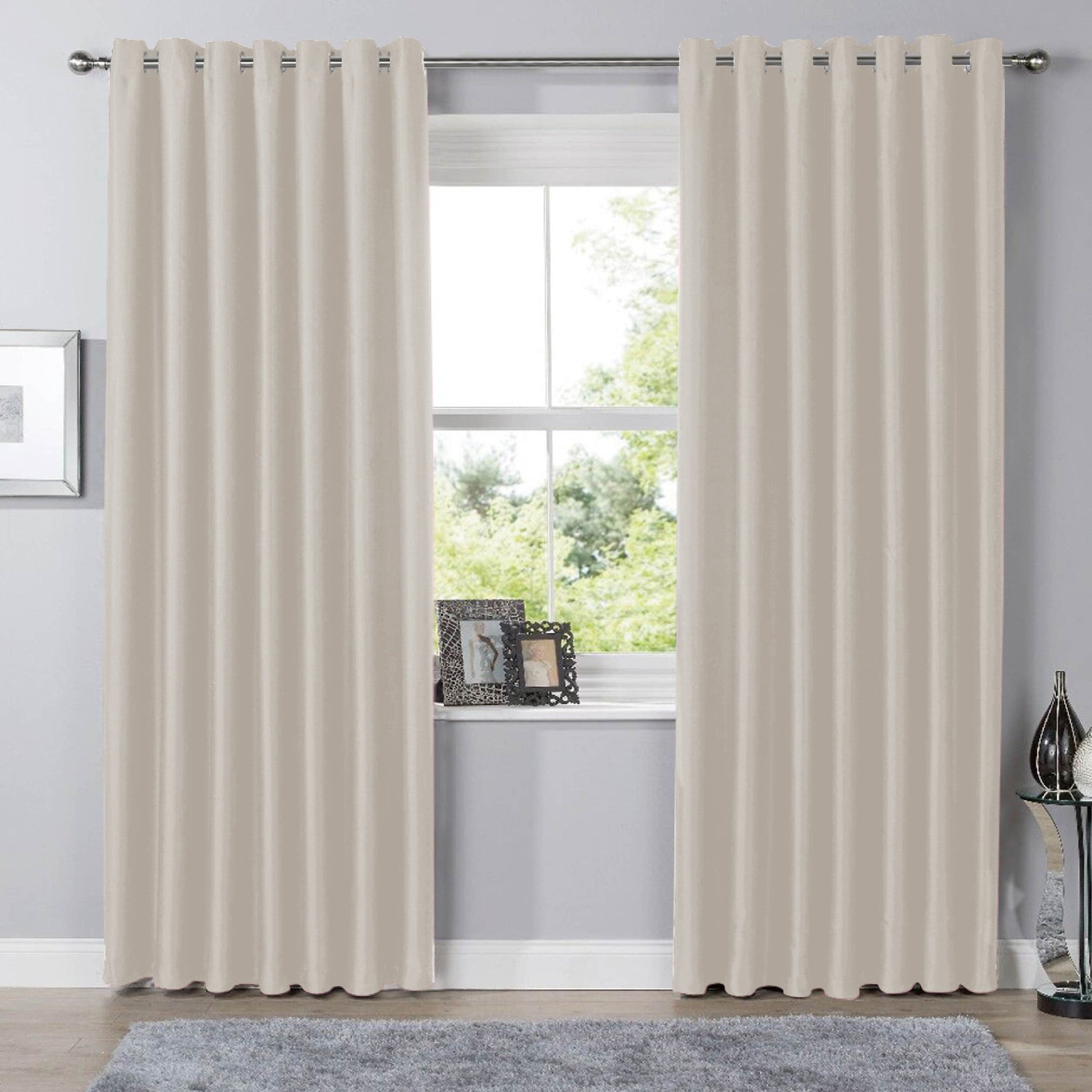 Blackout Natural Eyelet Curtains Thermal Ring Top Window Treatment for Living Room & Bedroom by OLIVIA ROCCO OLIVIA ROCCO Curtain