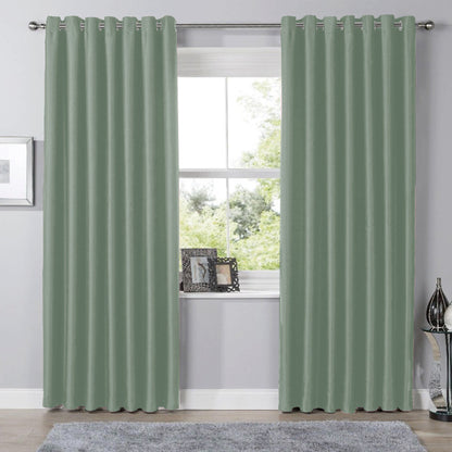 Blackout Sage Green Eyelet Curtains Thermal Ring Top Window Treatment for Living Room & Bedroom by OLIVIA ROCCO OLIVIA ROCCO Curtain