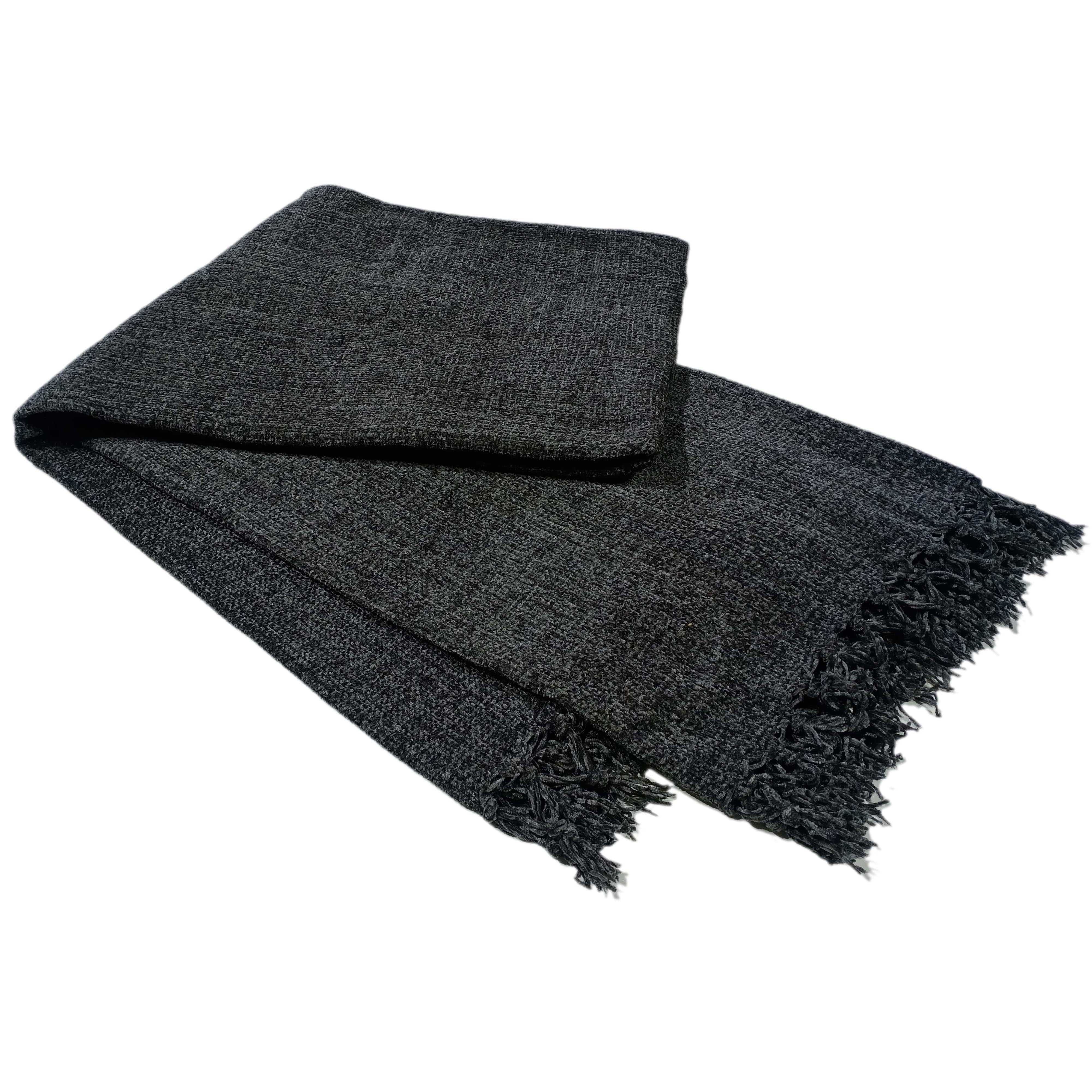 Black chenille throw blanket sale