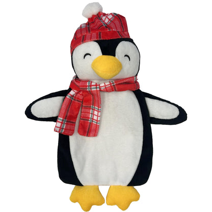 Christmas Hot Water Bottle with Festive Penguin Cover 1L Natural Rubber UK Safe Tested Winter Gift for Kids & Adults by OLIVIA ROCCO 1 LITRE / PENGUIN OLIVIA ROCCO Hot Water Bottle