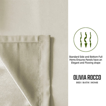 Diamante Natural Blackout Eyelet Curtains with Tie Backs Thermal Ring Top Window Dressings by OLIVIA ROCCO OLIVIA ROCCO Curtain