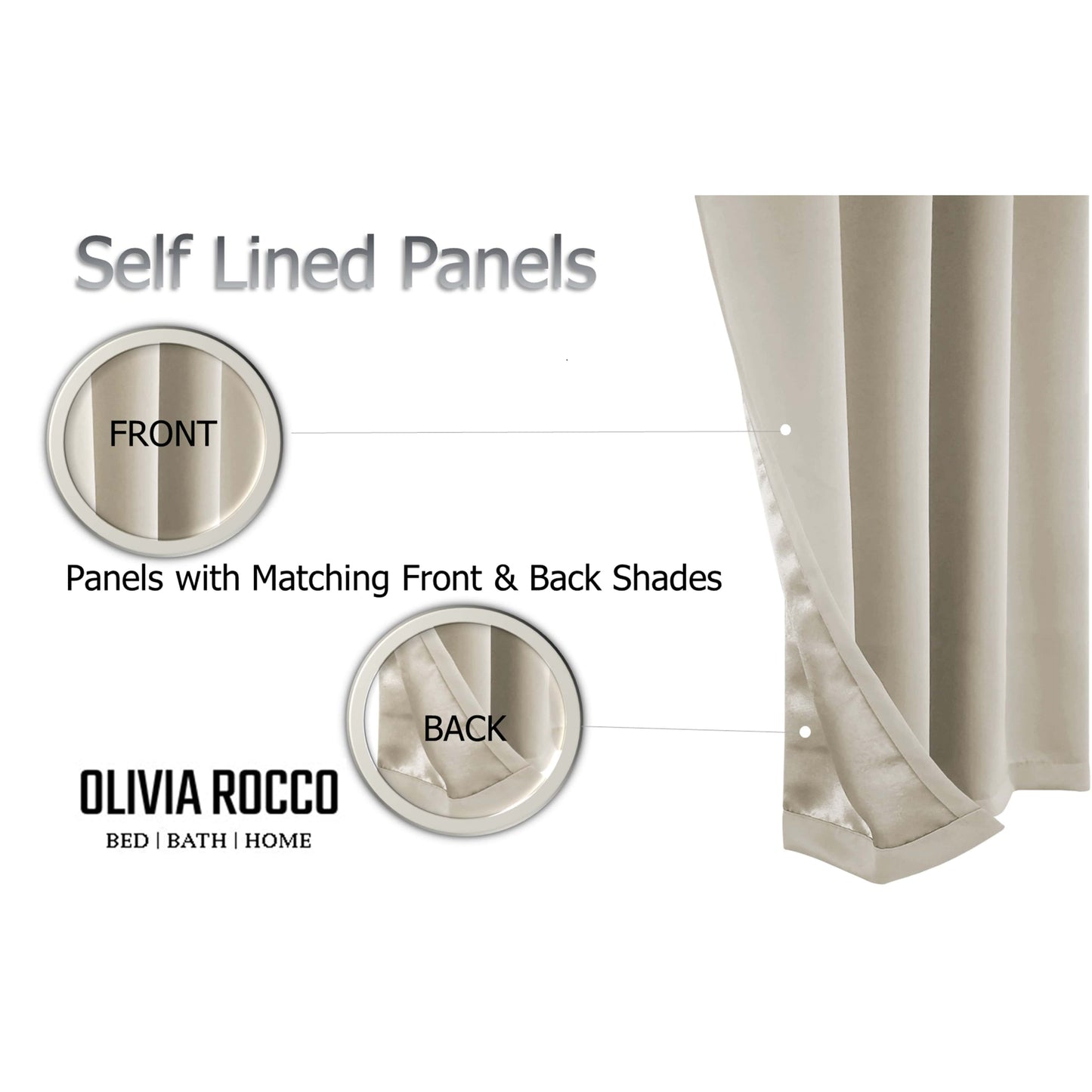 Diamante Natural Blackout Eyelet Curtains with Tie Backs Thermal Ring Top Window Dressings by OLIVIA ROCCO OLIVIA ROCCO Curtain