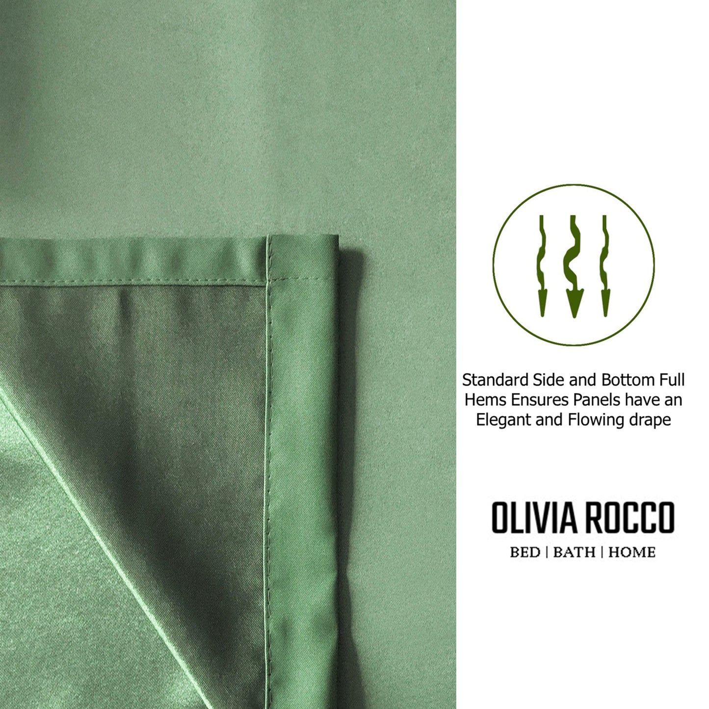 Diamante Sage Green Blackout Eyelet Curtains with Tie Backs Blackout Thermal Ring Top Window Dressings by OLIVIA ROCCO OLIVIA ROCCO Curtain