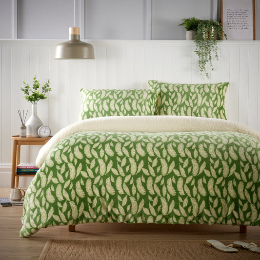 OLIVIA ROCCO Printed Teddy Duvet Sets Floral Leafs SINGLE / FLORAL LEAFS OLIVIA ROCCO Duvet Cover