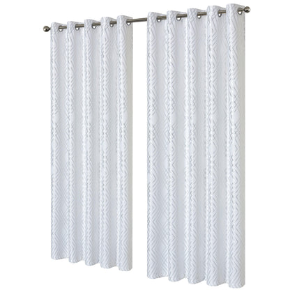 Geometric White Sparkle Blackout Curtains Soft Thermal Insulated Eyelet Ring Top Living Room & Bedroom Drapes by OLIVIA ROCCO 66" (WIDTH) x 54" (DROP) / WHITE OLIVIA ROCCO Curtain