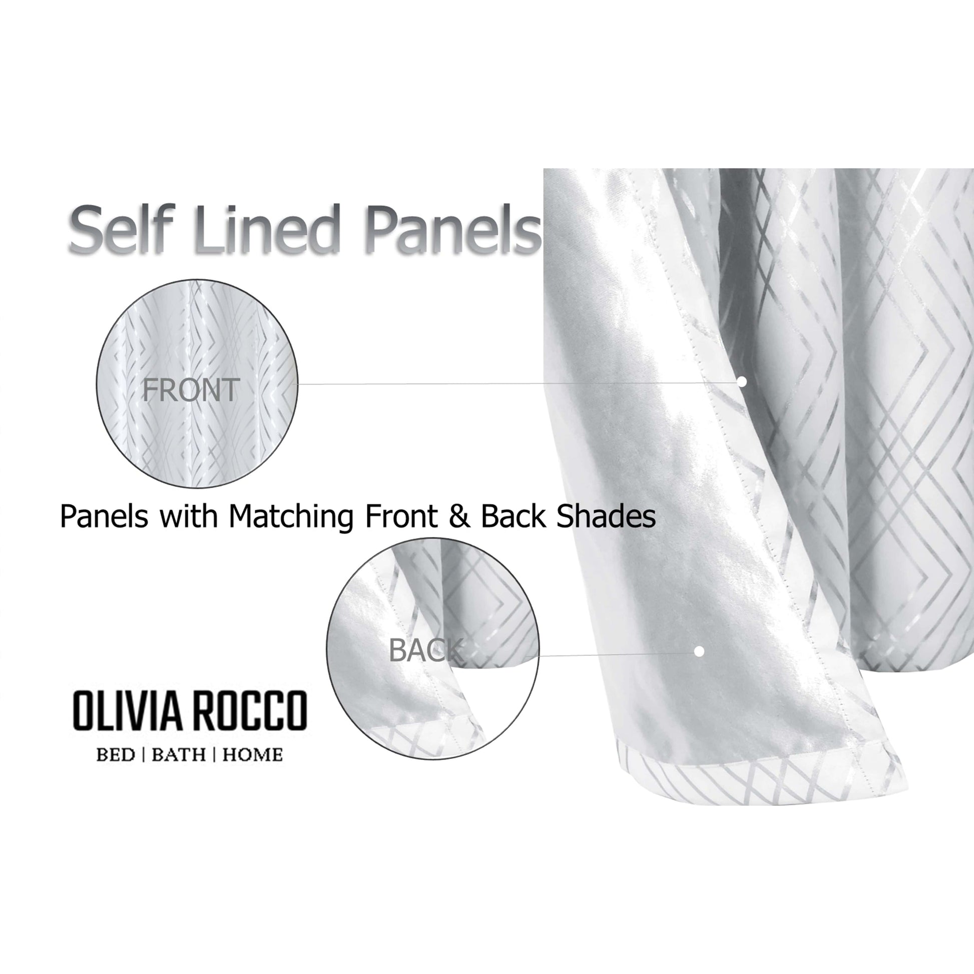 Geometric White Sparkle Blackout Curtains Soft Thermal Insulated Eyelet Ring Top Living Room & Bedroom Drapes by OLIVIA ROCCO OLIVIA ROCCO Curtain