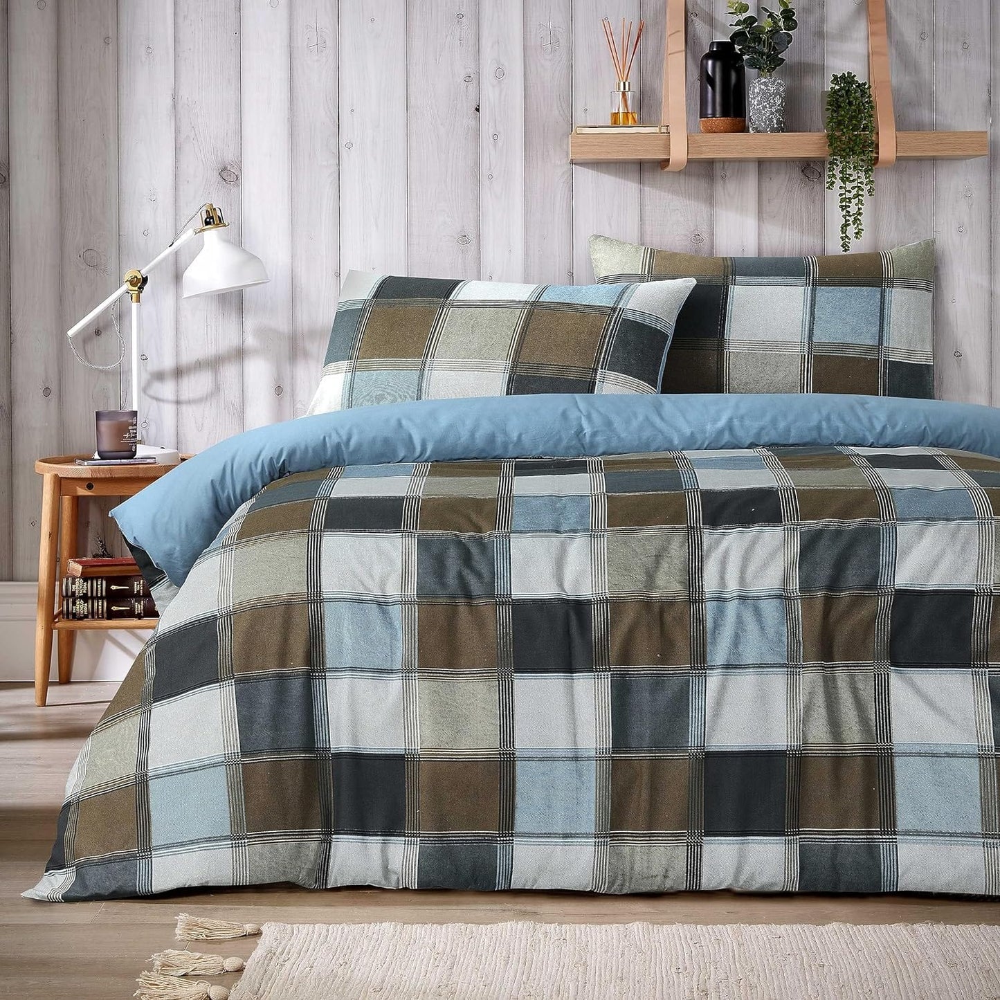 Glencoe Check Duvet Cover Set Easy Care Bedding Quilt Covers with Pillowcases OLIVIA ROCCO Glencoe Check Duvet Cover Set