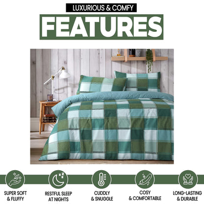 Glencoe Check Duvet Cover Set Easy Care Bedding Quilt Covers with Pillowcases OLIVIA ROCCO Glencoe Check Duvet Cover Set