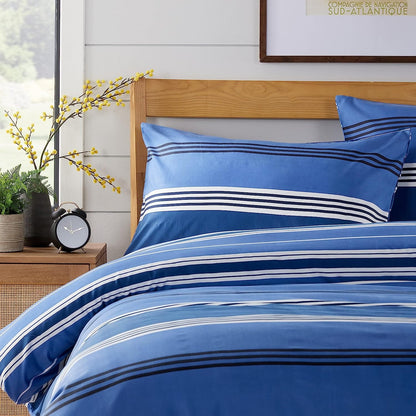 Harlow Stripes Blue Printed Duvet Cover Set OLIVIA ROCCO Duvet Covers