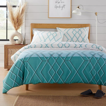 Havanna Geo Duvet Cover Sets SINGLE / TEAL OLIVIA ROCCO Duvet Covers