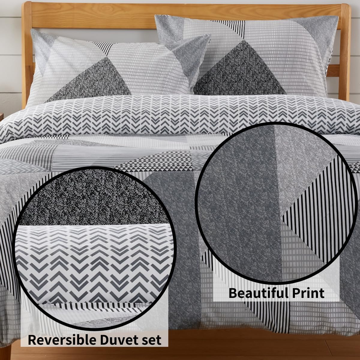 Jasper Grey Printed Duvet Cover Set OLIVIA ROCCO Duvet Covers