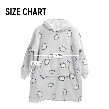 Kids Oversized Hooded Penguin Blanket, Children's Hoodie Loungewear PENGUIN Daisy Dreamer Hooded Blanket