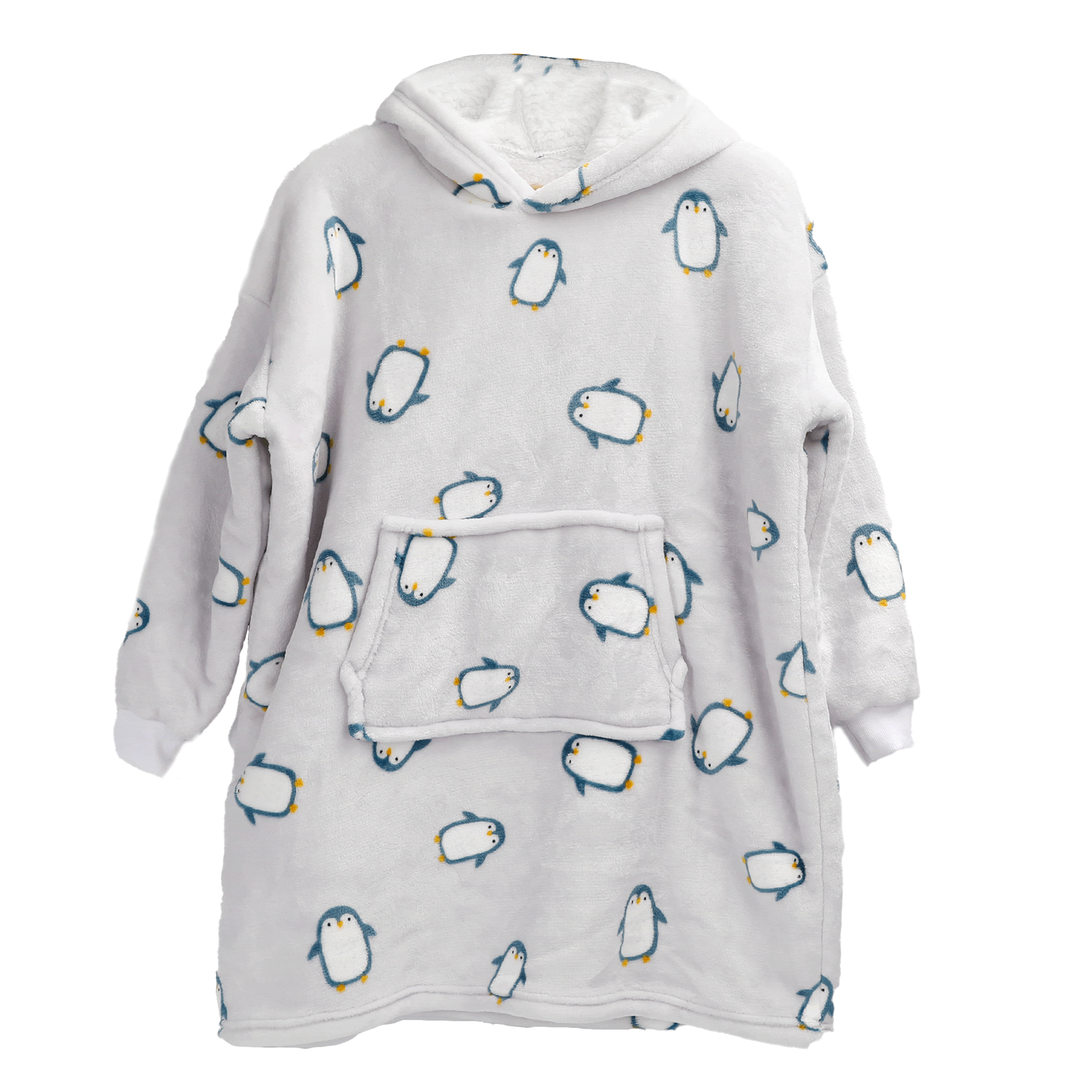 Kids Oversized Hooded Penguin Blanket, Children's Hoodie Loungewear PENGUIN Daisy Dreamer Hooded Blanket