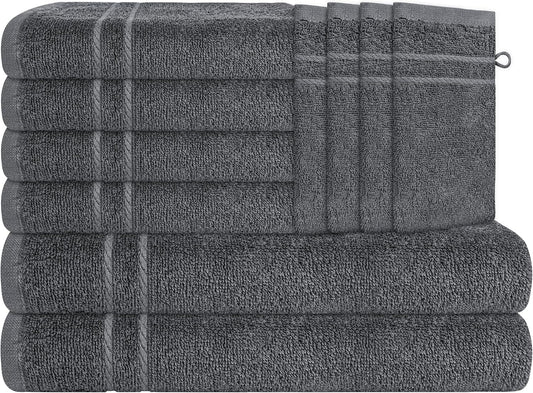 Maris 10 Piece Charcoal Towel Bale Set 2 Bath Towels, 4 Hand Towels & 4 Gloves Soft Cotton Hotel Quality by OLIVIA ROCCO CHARCOAL OLIVIA ROCCO Towels