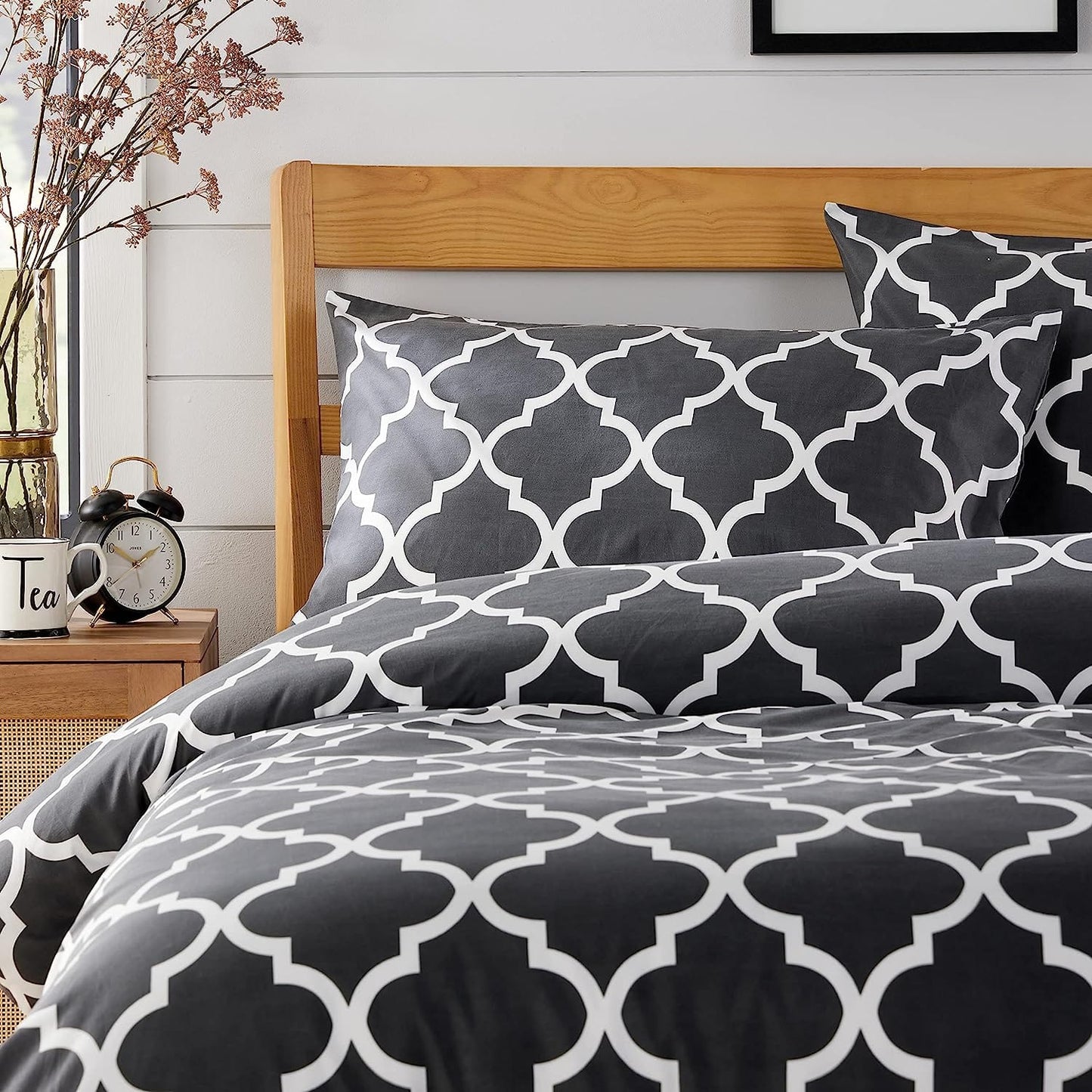 Marrakesh Grey Printed Duvet Cover Set OLIVIA ROCCO Duvet Covers