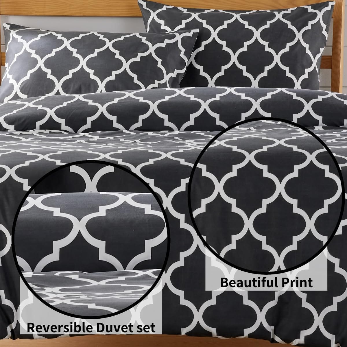 Marrakesh Grey Printed Duvet Cover Set OLIVIA ROCCO Duvet Covers