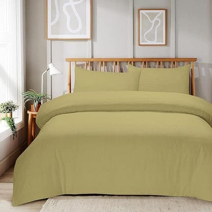 Mayfair Stripe Elegant Reversible Satin Duvet Cover Set with Comforter Multiple Sizes & Colours Luxurious Bedding Collection by OLIVIA ROCCO SINGLE / NATURAL OLIVIA ROCCO Duvet Cover