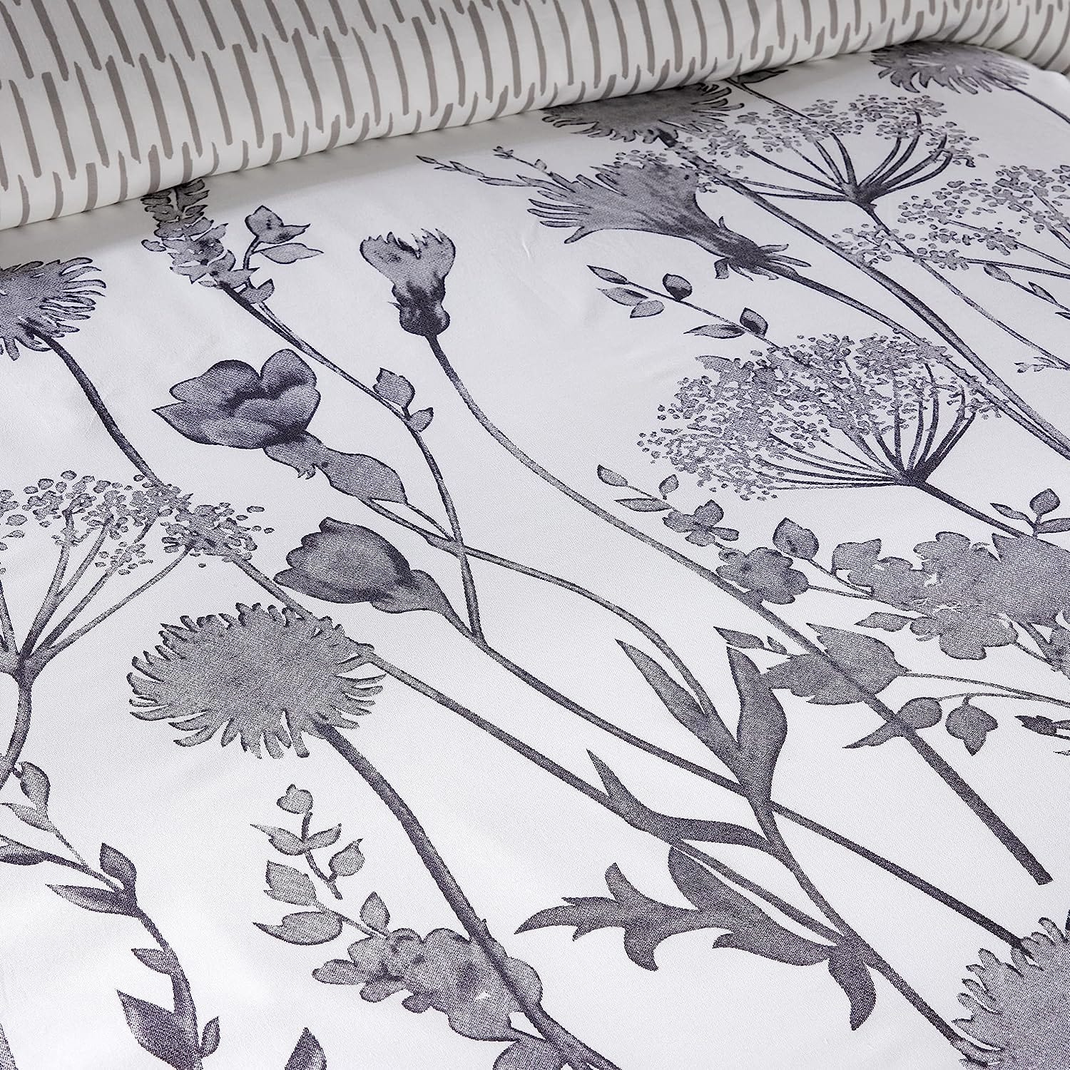 Meadow Grey Printed Duvet Cover Set OLIVIA ROCCO Duvet Covers