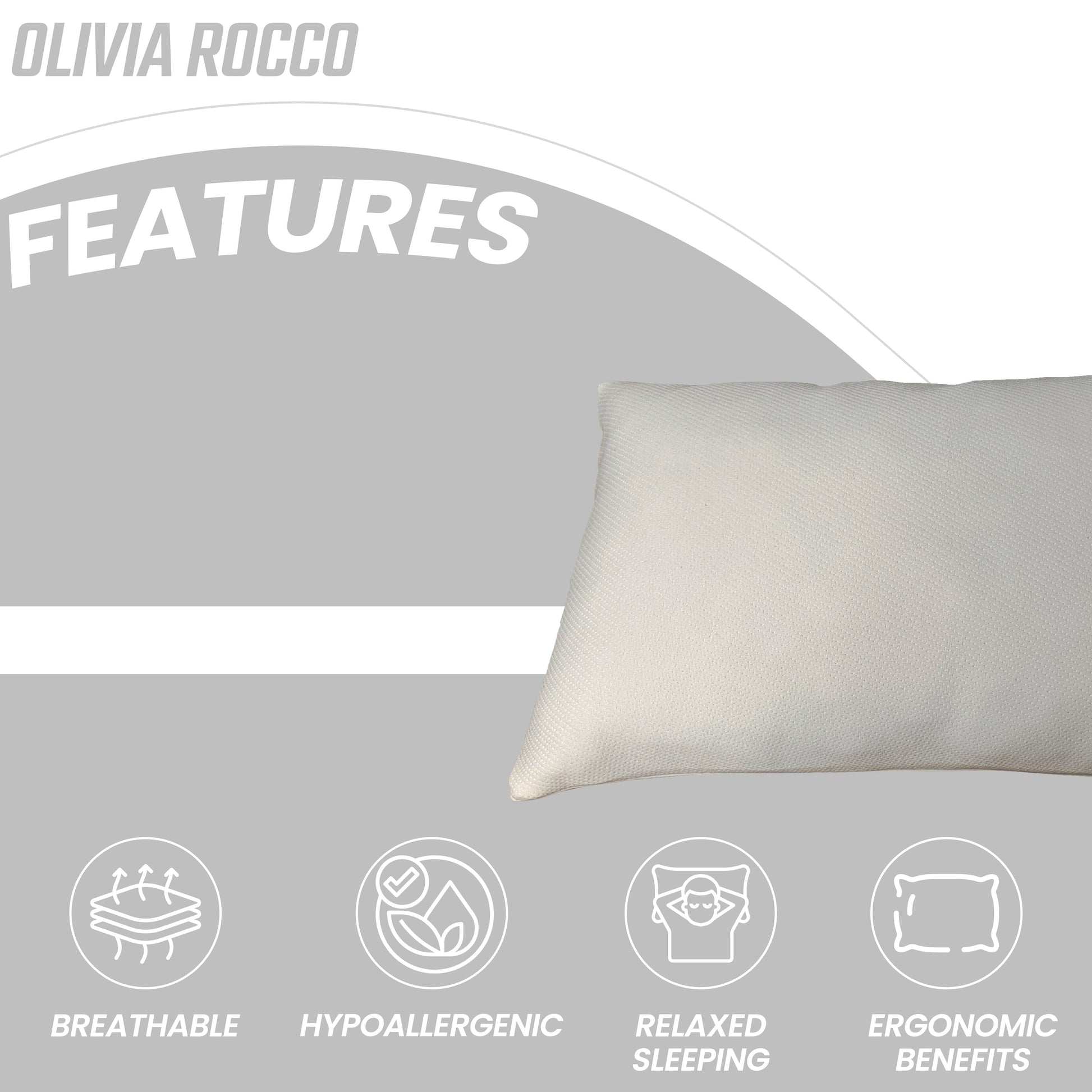 Memory Foam Pillow for Neck & Back Pain Relief Orthopaedic Firm Support for Comfortable Sleep by OLIVIA ROCCO 50x75cm OLIVIA ROCCO Pillows