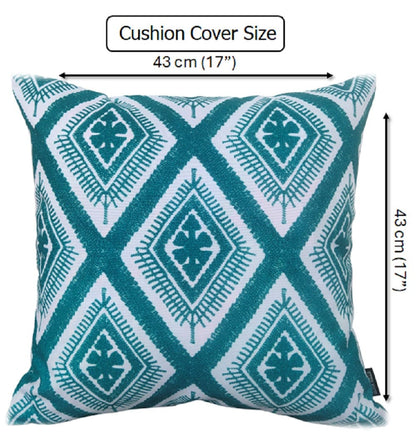 Waterproof Cushions Outdoor Indoor Hollowfibre Filled 43 x 43 cm / MEZE TEAL OLIVIA ROCCO Cushions