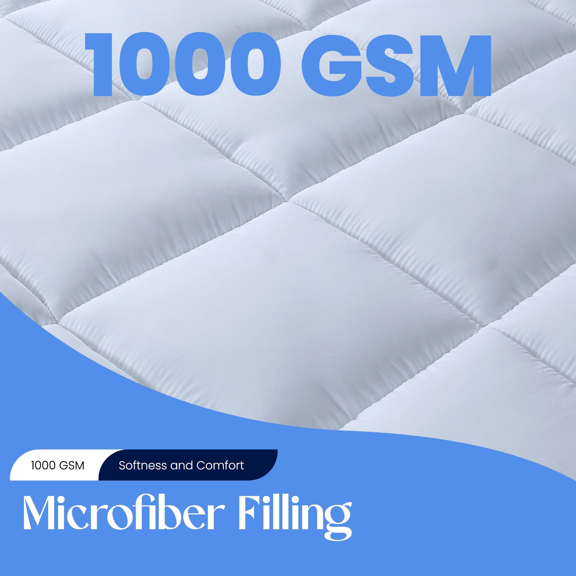 Microfibre Mattress Topper Heavy Fill Extra Deep Super Soft Anti-Allergy Bed Topper for Ultimate Comfort by OLIVIA ROCCO OLIVIA ROCCO Mattress Topper