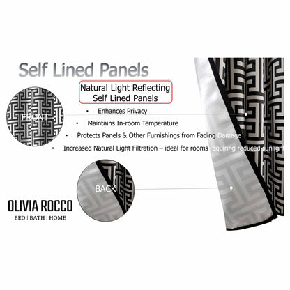 Milano Geometric Blackout Curtains Thermal Insulated Eyelet Pair Light-Blocking Window Drapes for Stylish Home Decor OLIVIA ROCCO Curtain