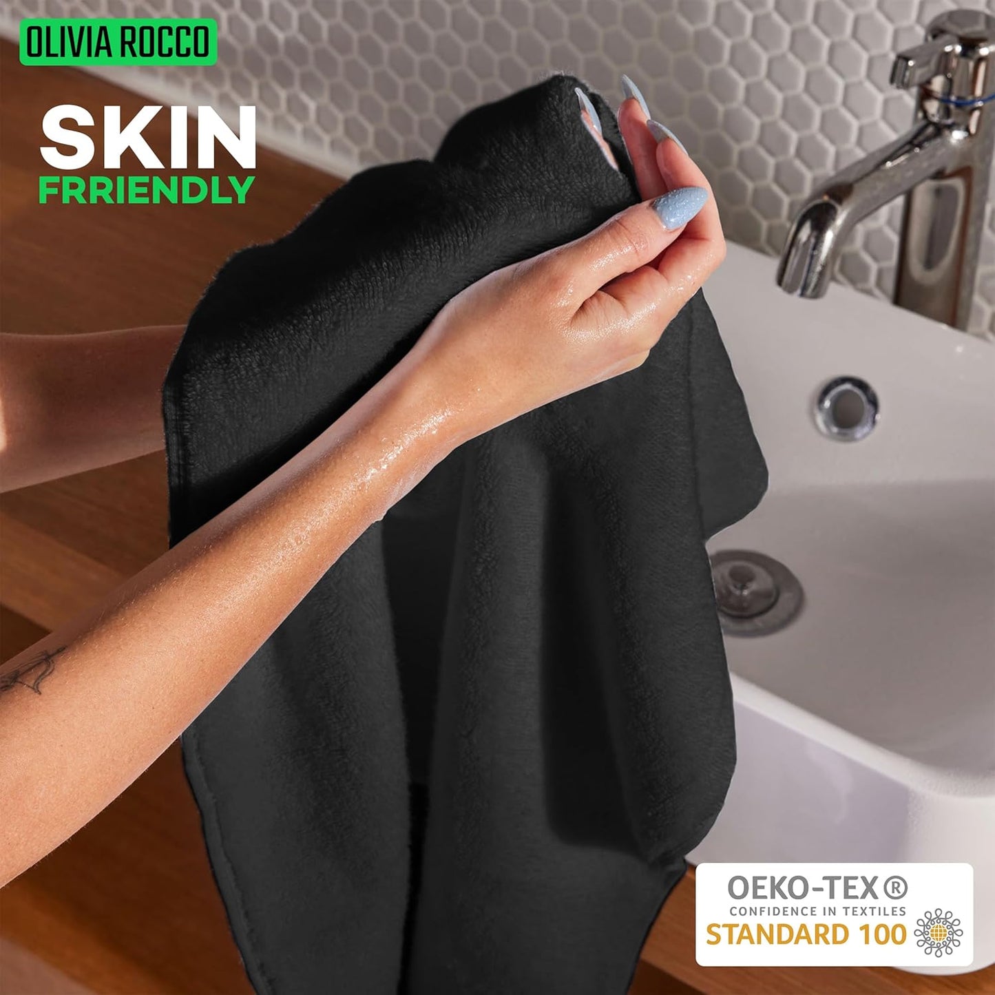 Monaco 10 Piece Bathroom Towels Bale Set Towel, 4 Face 4 Hand 2 Bath Towel, 500 GSM OLIVIA ROCCO Towel