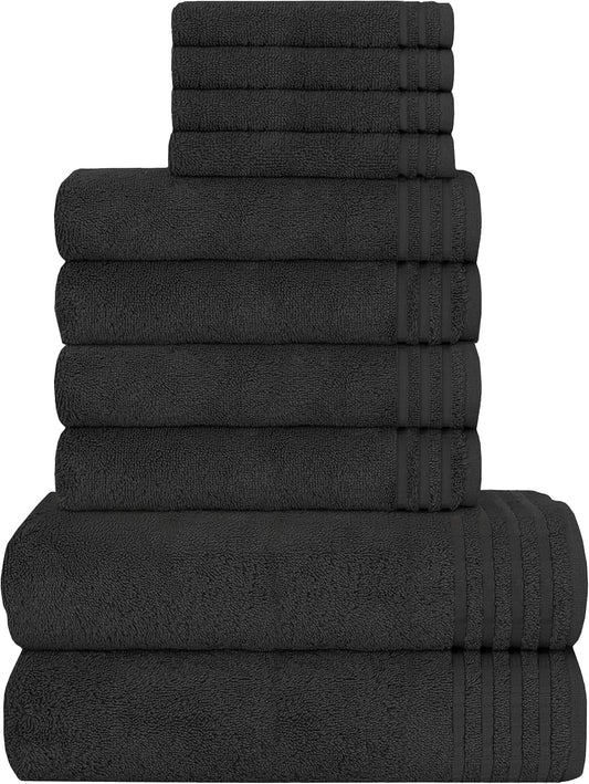 Monaco 10 Piece Bathroom Towels Bale Set Towel, 4 Face 4 Hand 2 Bath Towel, 500 GSM Slate Blue OLIVIA ROCCO Towel