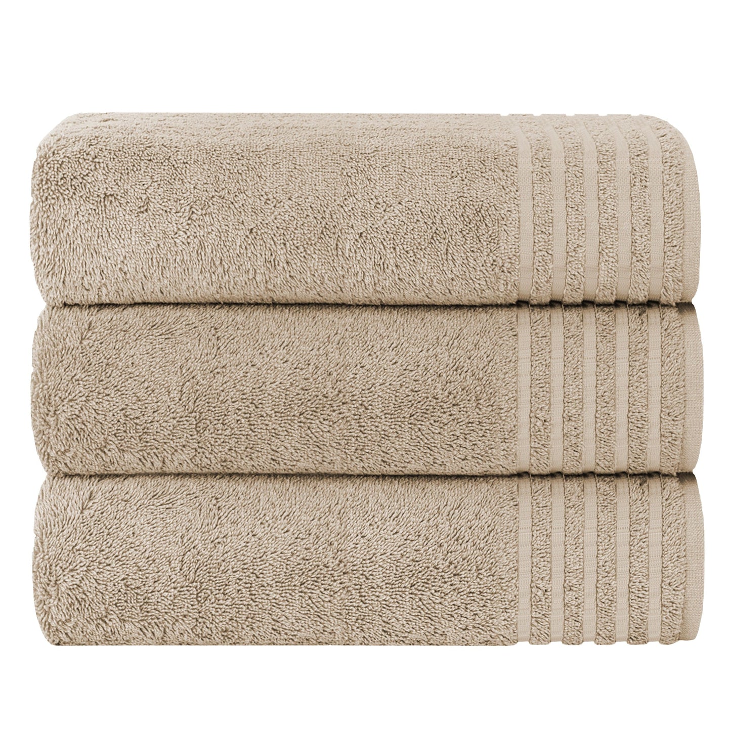 Monaco 3 Pack Bath Sheets Highly Absorbent Premium Quality 100% Cotton Large Towel Set Mink OLIVIA ROCCO Towel