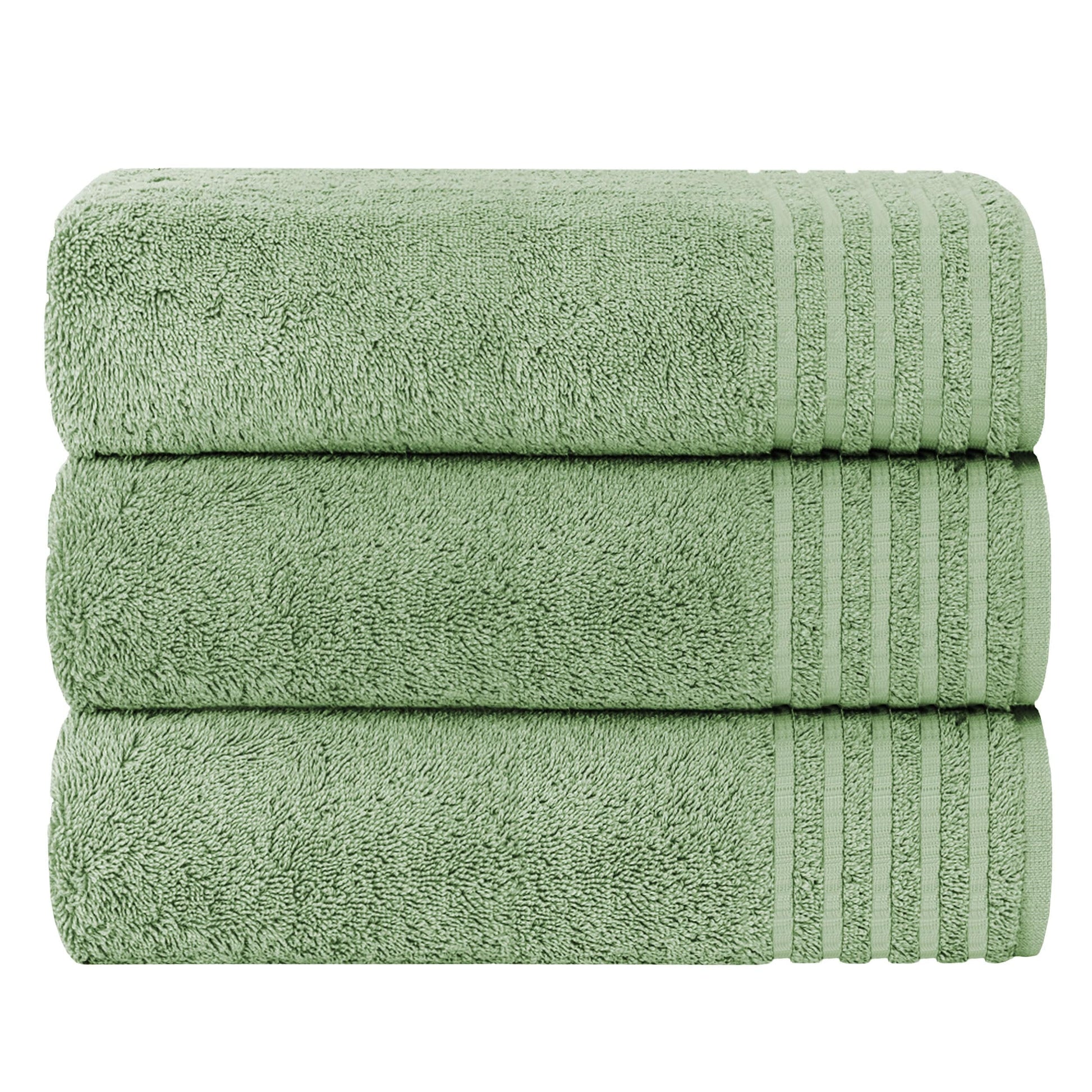 Monaco 3 Pack Bath Sheets Highly Absorbent Premium Quality 100% Cotton Large Towel Set Sage Green OLIVIA ROCCO Towel