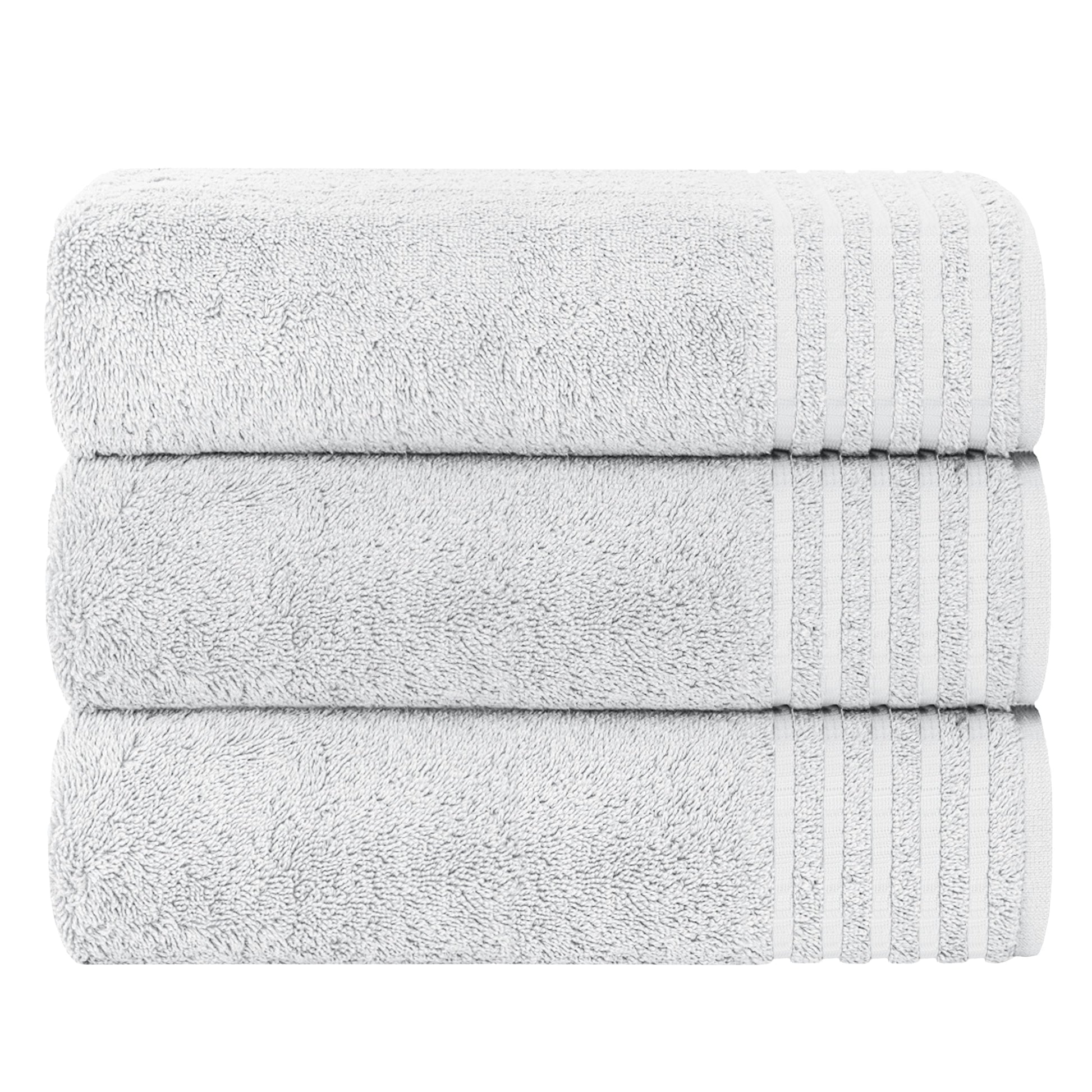 Monaco 3 Pack Bath Sheets Highly Absorbent Premium Quality 100% Cotton Large Towel Set White OLIVIA ROCCO Towel