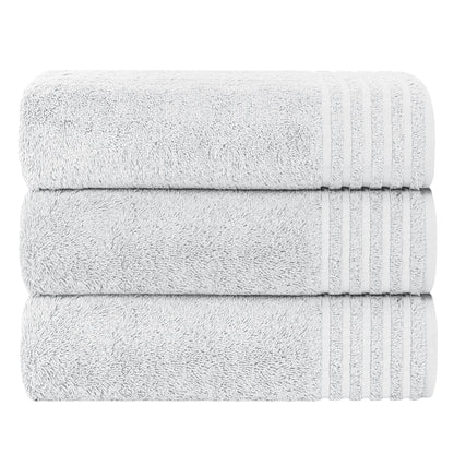 Monaco 3 Pack Bath Sheets Highly Absorbent Premium Quality 100% Cotton Large Towel Set White OLIVIA ROCCO Towel