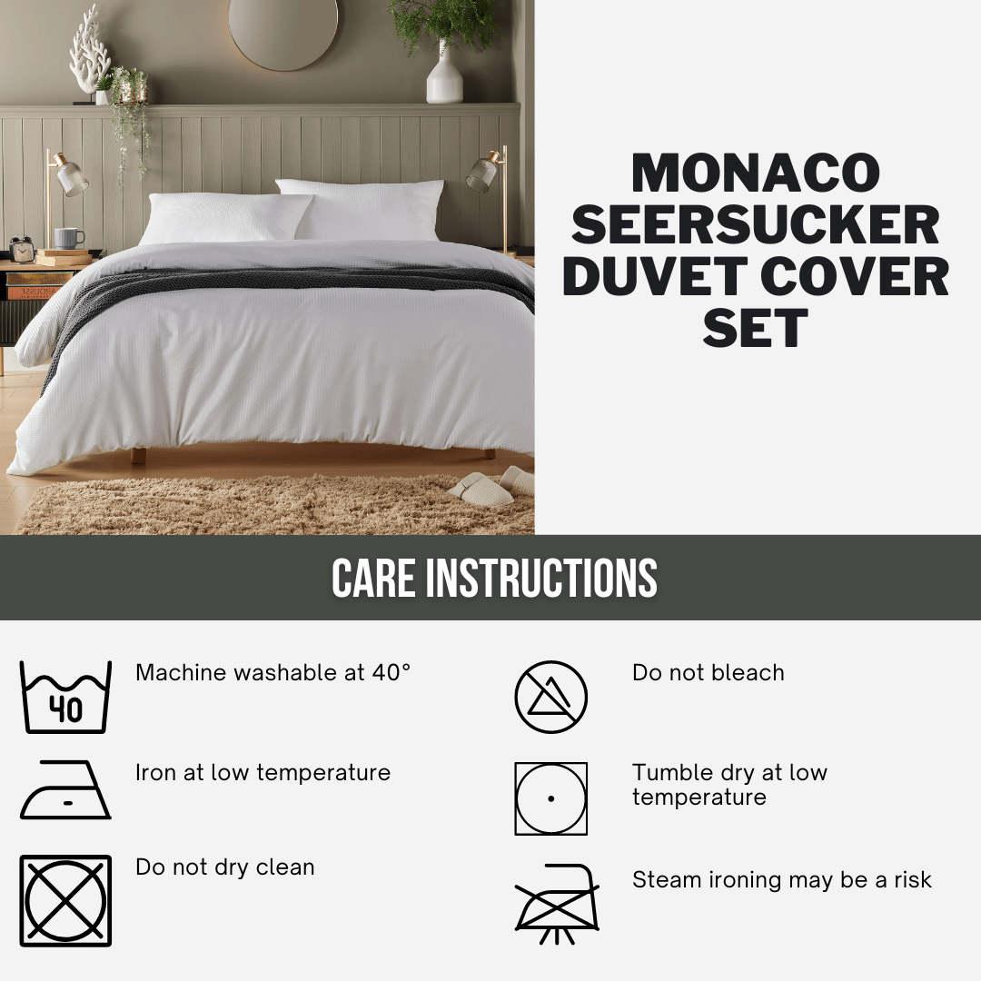 Monaco Seersucker Duvet Cover Set Quilt Cover Bedding Bed Linen Sets OLIVIA ROCCO Duvet Cover