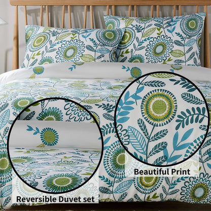 Opulence Teal Printed Duvet Cover Set OLIVIA ROCCO Duvet Covers