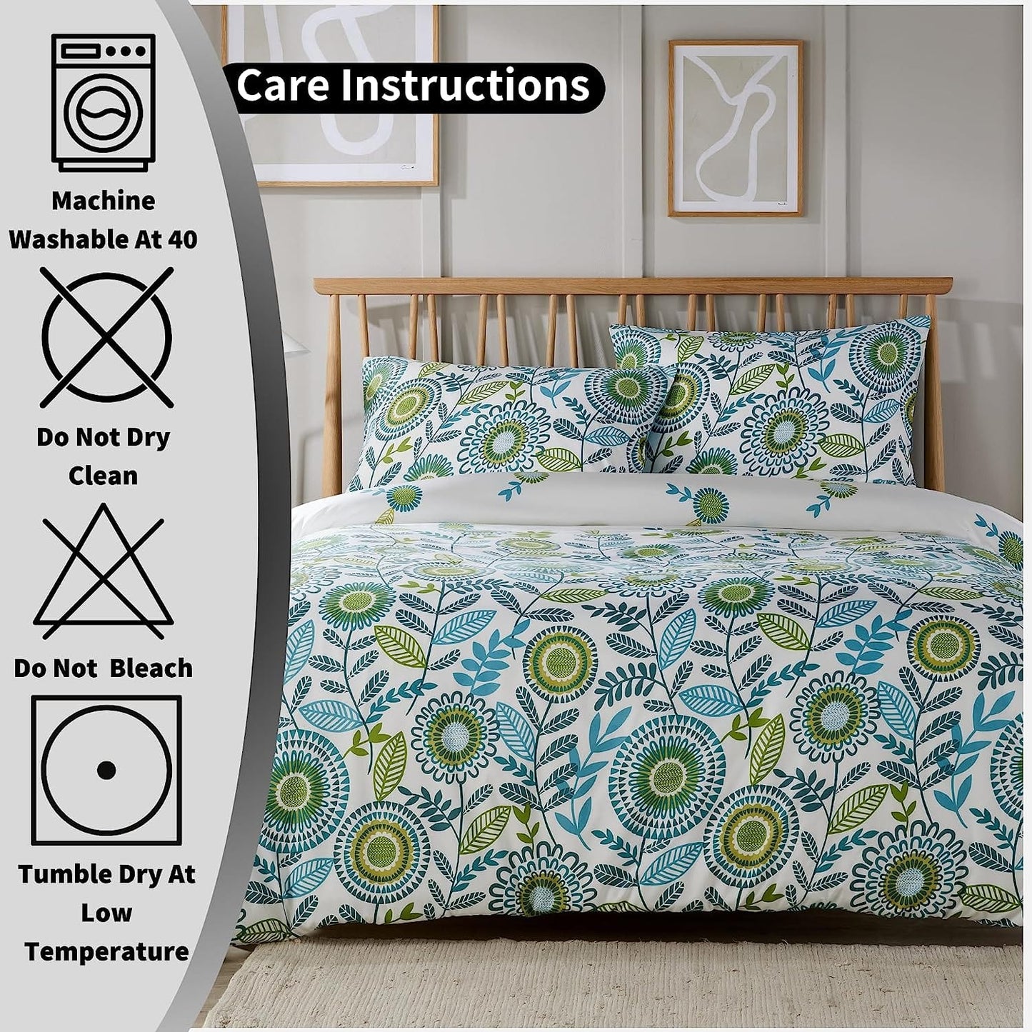 Opulence Teal Printed Duvet Cover Set OLIVIA ROCCO Duvet Covers