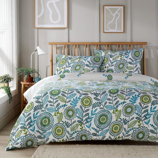 Opulence Teal Printed Duvet Cover Set SINGLE / Opulence Teal OLIVIA ROCCO Duvet Covers