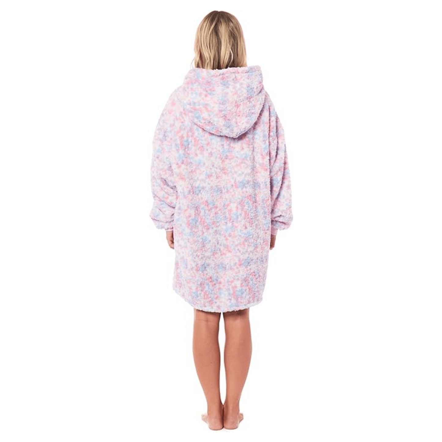 Oversized Rainbow Hooded Plush Fleece With Reversible Sherpa Blanket RAINBOW Daisy Dreamer Hooded Blanket