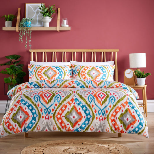 Peru-Inspired Ultra-Soft Duvet Cover Set with Matching Pillowcases Vibrant Multi-Coloured Print 50% Cotton 50% Polyester Blend Available in Single Double King Sizes by OLIVIA ROCCO SINGLE / MULTI OLIVIA ROCCO Duvet Cover