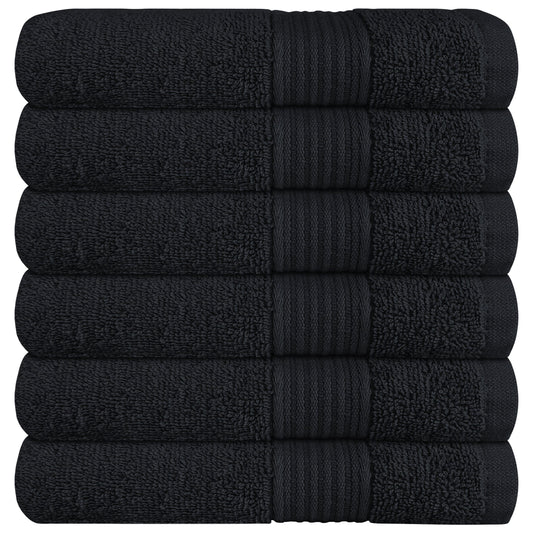 Rhodes Towel Black 100% Cotton Hotel Quality Soft Super Absorbent Hand Bath Towels, Sheets & Face Cloths by Olivia Rocco 6 Pack Hand Towels / Black OLIVIA ROCCO Towels