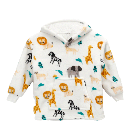 Younger Kids Hoodie Blanket Infants Hooded Loungewear Unisex, Safari & Sloth 0-2 YRS / SAFARI Daisy Dreamer Hooded Blanket