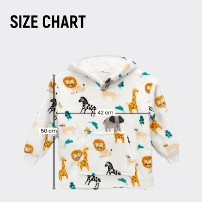 Younger Kids Hoodie Blanket Infants Hooded Loungewear Unisex, Safari & Sloth Daisy Dreamer Hooded Blanket