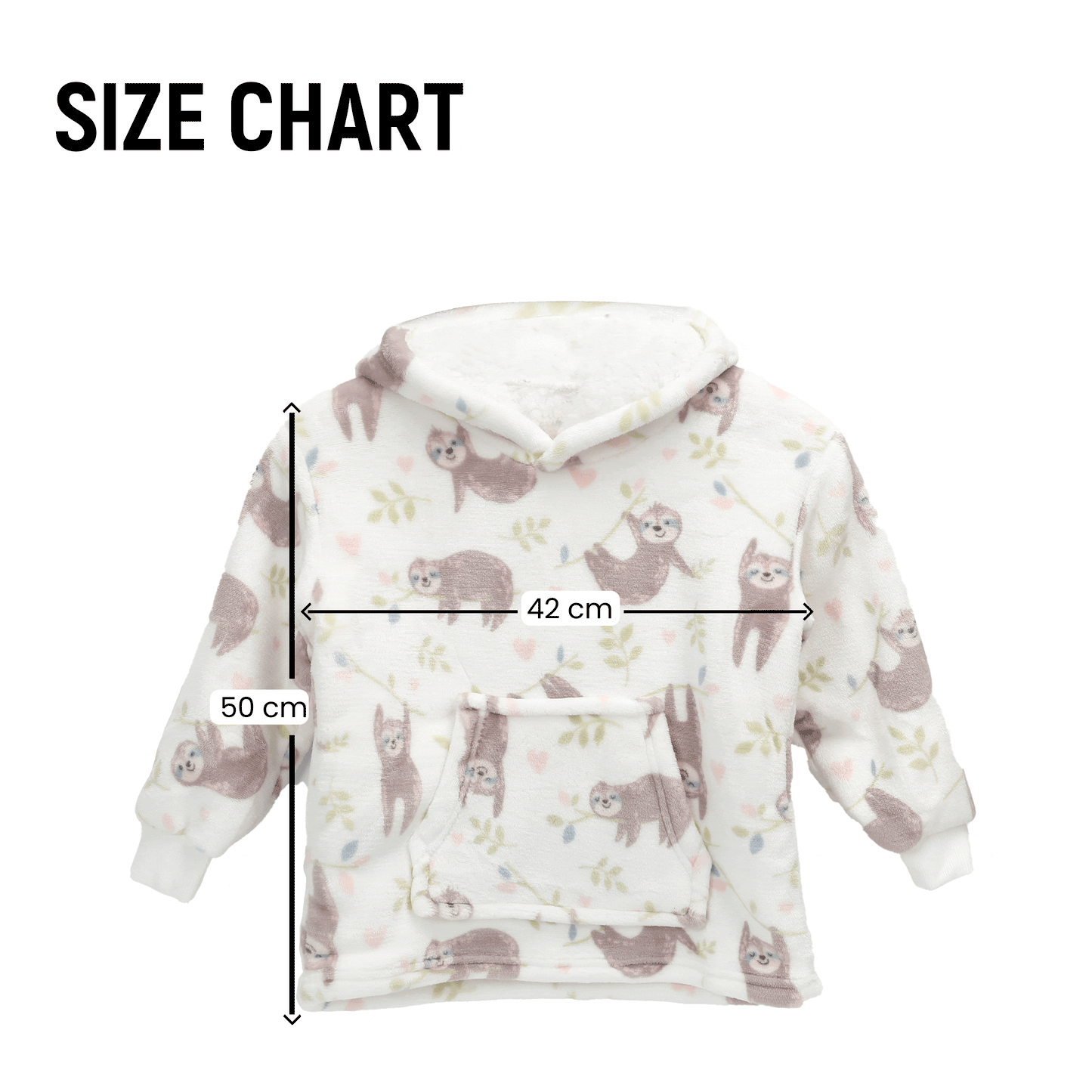 Younger Kids Hoodie Blanket Infants Hooded Loungewear Unisex, Safari & Sloth Daisy Dreamer Hooded Blanket