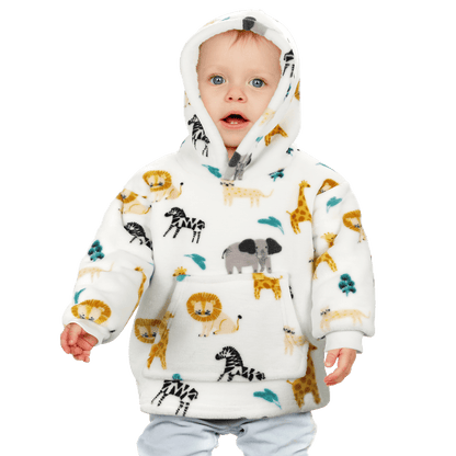 Younger Kids Hoodie Blanket Infants Hooded Loungewear Unisex, Safari & Sloth Daisy Dreamer Hooded Blanket