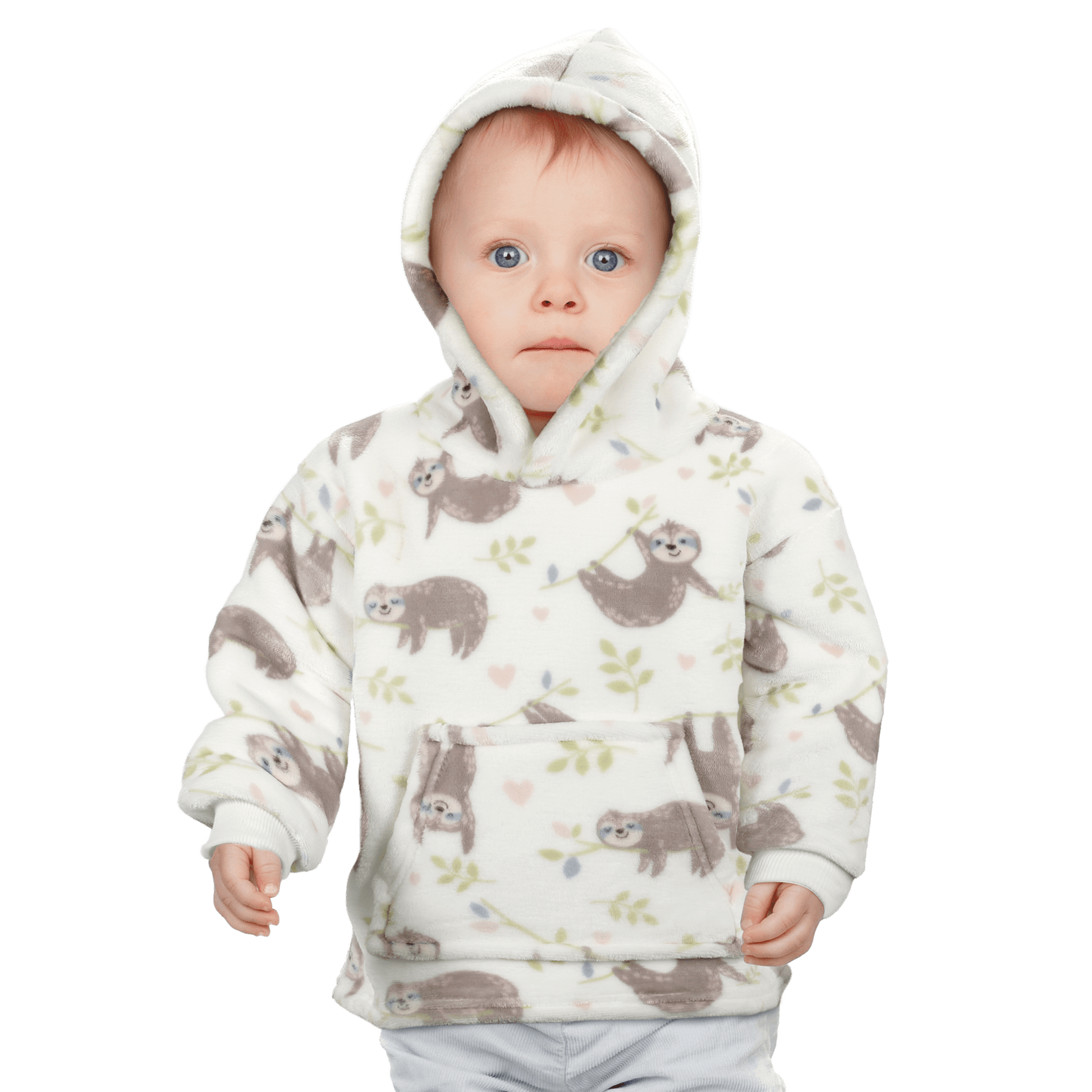 Younger Kids Hoodie Blanket Infants Hooded Loungewear Unisex, Safari & Sloth Daisy Dreamer Hooded Blanket