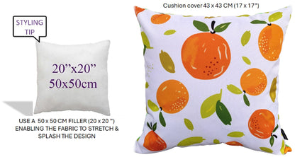 Waterproof Cushions Outdoor Indoor Hollowfibre Filled 43 x 43 cm / SUMMER FRUITS OLIVIA ROCCO Cushions