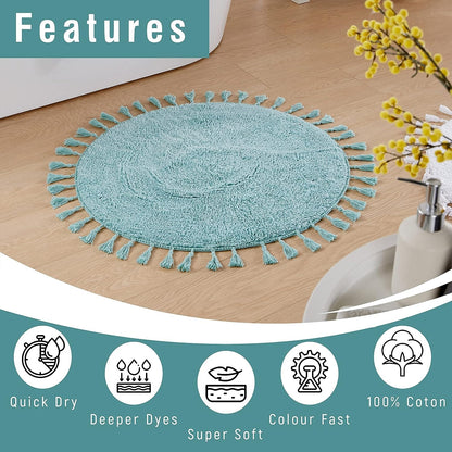 Non-Slip Round Tasselled Bath Mat OLIVIA ROCCO Bath Mat