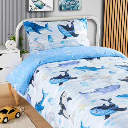 Sharks Duvet Cover Set Bedding for Kids Soft Cotton Reversible Design Quilt Bed Covers with Pillowcases OLIVIA ROCCO Duvet Cover