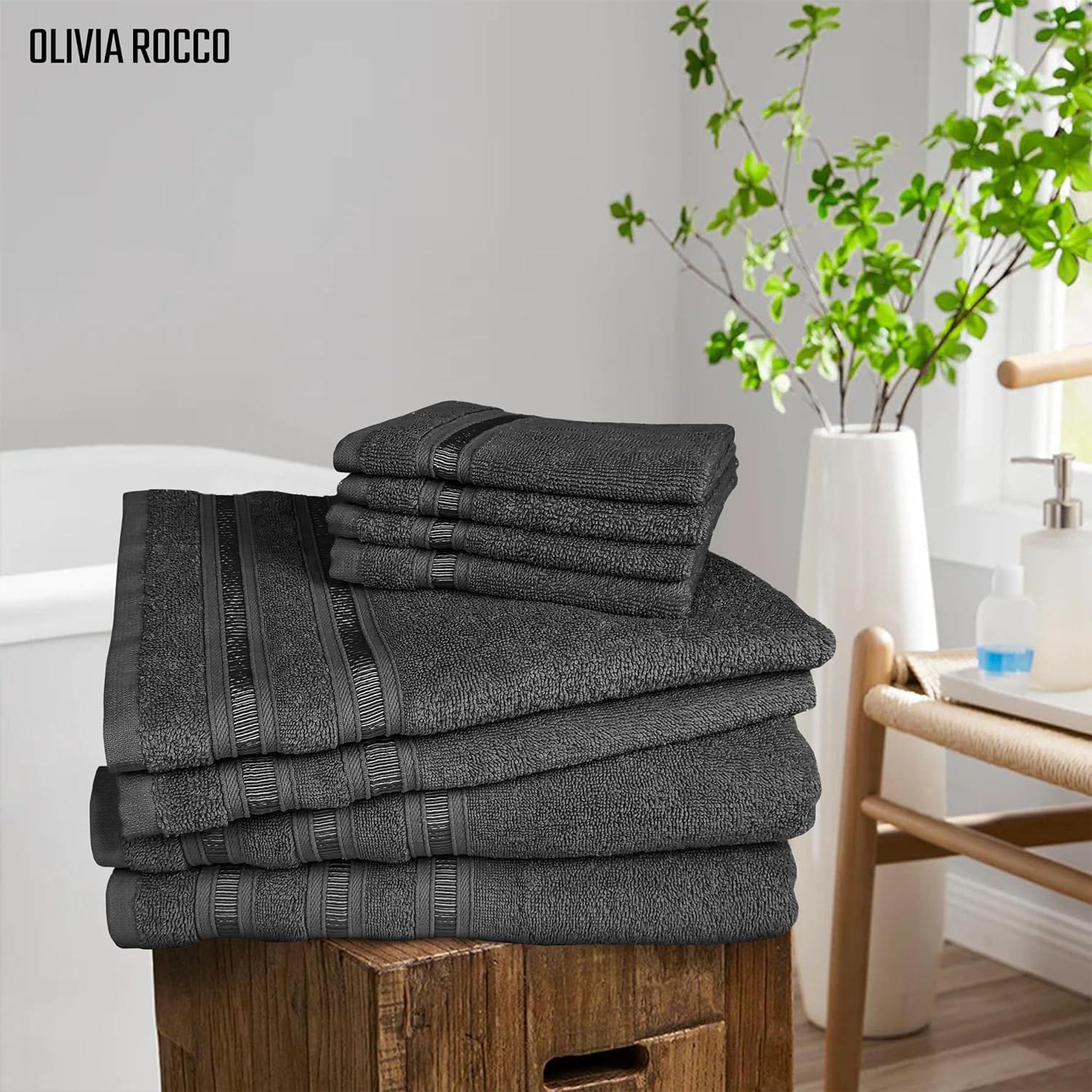 Ritz Collection Towel Sets Bale Viscose Stripe Towels Range Highly Absorbent OLIVIA ROCCO Towel